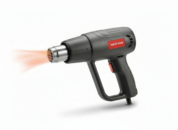 Professional 2000W Digital Heat Gun with Thermostat Control | Black | Double Heating Wire, Turbine Air Supply & Multi-Speed Modes