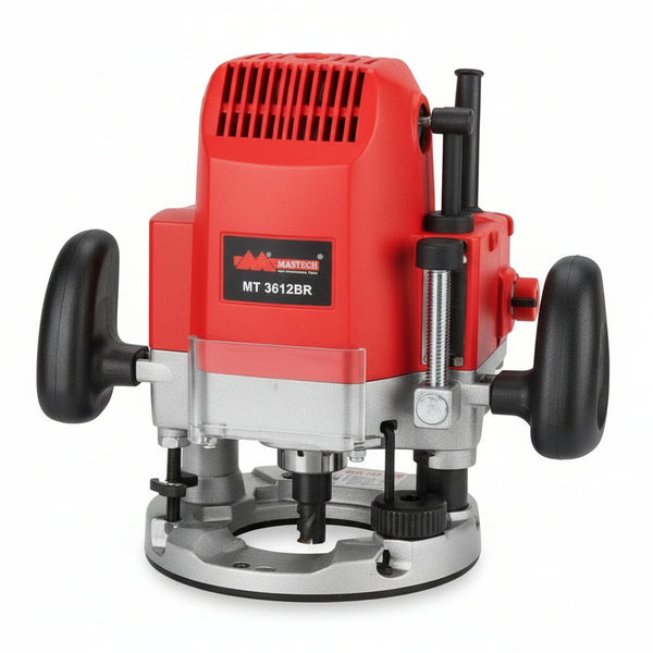 Mastech 1800W Heavy-Duty Electric Router Machine – Red | High-Power Woodworking & Trimming Tool